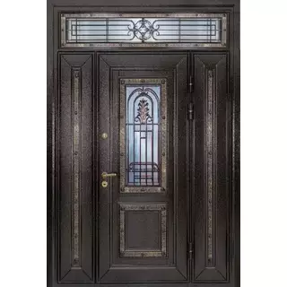 Парадная дверь с коваными решетками Парадная дверь с коваными решетками